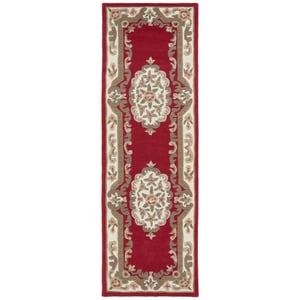 Shensi Aubusson Rug Runner in Wine - 67x210cm
