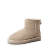 DREAM PAIRS Women   s Faux Fur Slip On Ankle Boots