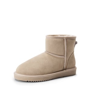 DREAM PAIRS Women   s Faux Fur Slip On Ankle Boots