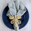 Dragonfly Handwoven Iraca Napkin Ring - Solid Color (one solid color) / Blush Pink