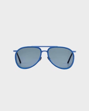 Vilebrequin - Wood Aviator Sunglasses Solid - Vbq X Shelter - Sunglasses - Vol2nuit - Blue - Size OSFA