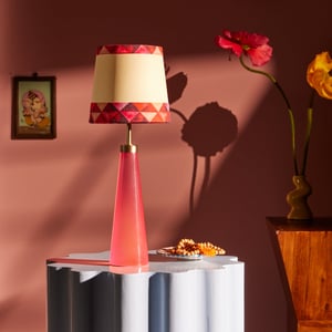 Cueva rechargeable table lamp in neon pink by Matthew Williamson