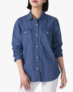 Women's Lightweight Long-Sleeve Chambray Shirt