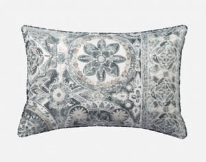 QE Home Sonesta Pillow Sham, Geometric, Grey, Queen