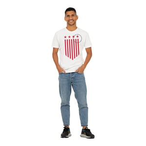 Unisex USWNT Striped Crest White Tee / 3X