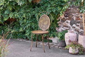 nkuku Parwaha Iron Bistro Dining Chair | Garden | One Size | Distressed Black