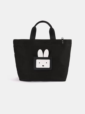 The Peekaboo Miffy Cotton Tote - Black