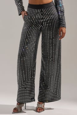AKIRA Dont Stare Too Hard Rhinestone Trouser Pants | Black | Size 1X