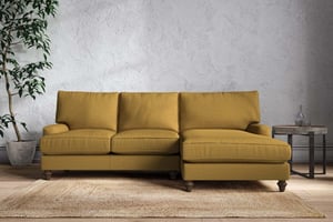 nkuku Marri Large Right Hand Chaise Sofa | Make To Order | Recycled Cotton Ochre | No Colour