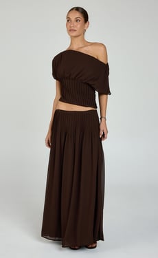 Mist Maxi Skirt (Cocoa) - US 2