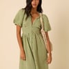 Green Gingham Starlight Midi Dress