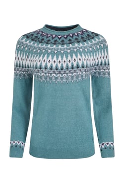 Weird Fish Lowell Fair Isle Jumper Smoked Blue Size 8