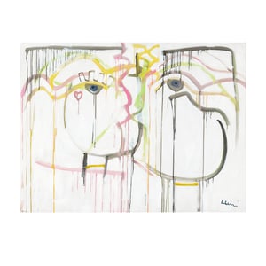 Le Kiss Original Painting by Kerri Rosenthal