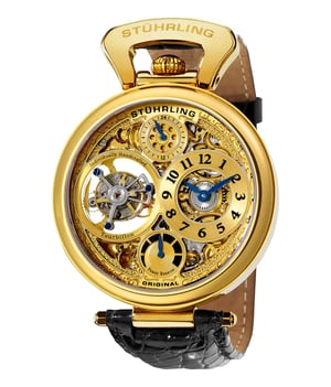 Sovereign Tourbillon 127D Hand-wind 46mm - Gold Dial / Gold Case / Black Crocodile Strap Tang Buckle