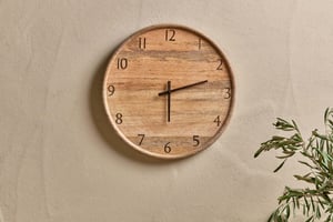 nkuku Som Mango Wood Clock | Decorative Accessories | One Size | Natural