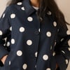 Navy Polka Dot Oyanti Swing Jacket