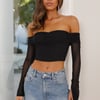 Light Nights Mesh Crop Top Black