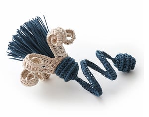 Jasmin Handwoven Iraca Palm Napkin Rings - Navy Blue