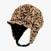 Retro Leopard Plush Earmuff Winter Hat - Black / ONE SIZE
