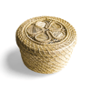 Daisy Woven Circular Basket with Lid