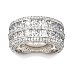 Jeulia Wide Round Cut Sterling Silver Women's Band