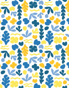 Small Sea Garden' Wallpaper by Tea Collection - Gold / Blue - Traditional / 27 in. x 27 ft.