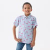 Boys Shark Silhouette Button Down Shirt