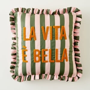 Line Punch Embroidered Cushion Cover