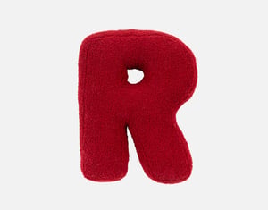 QE Home Alphabet Letter Cushion in R, Red