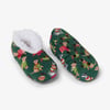 Kids Green Woofing Christmas Warm & Cozy Slippers
