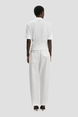 Victoria Beckham Twist Polo Top In White - XL - Womens