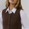 Cosy Cabin Knit Vest Brown