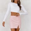 Famous Personality Suede Mini Skirt Blush