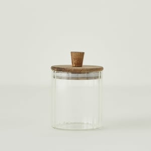 Beatrice Glass Storage Jar with Wooden Lid - 15.25 oz