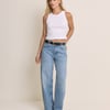 White Racer Cropped Racer Vest