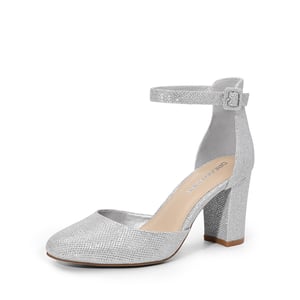 DREAM PAIRS Women   s Rounded Toe Platform Block Heel Pumps
