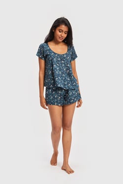 A Dreamy Escape Pajama Shorts Set - Dreamy Escape / M