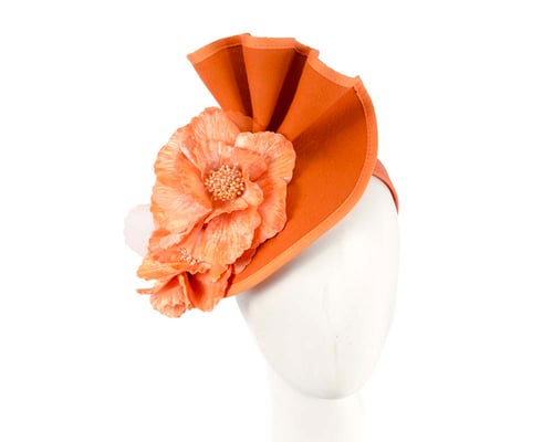 Orange winter racing fascinator by Fillies Collection