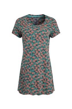 Weird Fish Sidra Organic Cotton Printed Jersey Slub Tunic Viridis Size 12