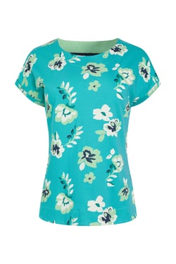 Weird Fish Paw Paw Organic Cotton Printed T-Shirt Blue Shine Size 18