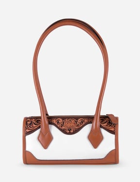 Mini Cactus Queen Shoulder Bag - Hand-Tooled Full-Grain Leather