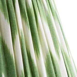 25cm empire shade in green zig zag ikat woven linen
