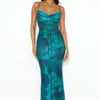 Ocean Dive Mesh Maxi Dress Blue