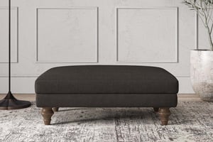 nkuku Deni Dining Footstool | Make To Order | Medium | Brera Linen Espresso