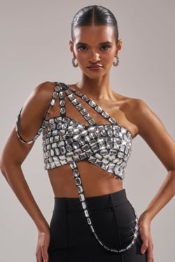 AKIRA Flashing Lights Blouse | Black | Size XL