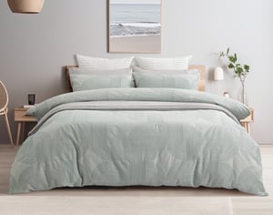 QE Home Tempo Duvet Cover, Cotton, Geometric, Green, King
