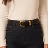 Black Gold Buckle Leather Belt