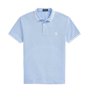 Polo Ralph Lauren Custom Slim Fit Contrast Polo Shirt New England Blue / White