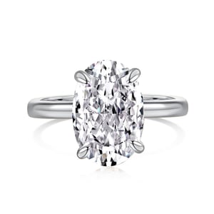 Jeulia Simple Oval Cut Sterling Silver Ring