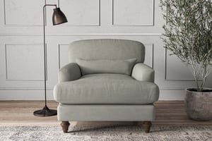 nkuku Deni Armchair | Make To Order | Brera Linen Smoke | No Colour